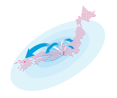 日本の中心に位置する浜松を物流拠点として全国へスピーディーに配送